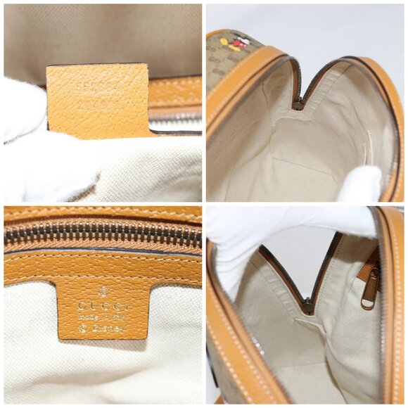 GUCCI GUCCIxDisney GG Supreme Backpack PVC Beige Gold 552884 Auth 140648M - Picture 15 of 16